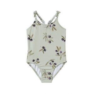 Zara Olive Branch Print One-Piece Swimsuit - Sage Green